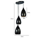 Black Iron Hanging Light - E27 holder - without Bulb - HL-2121-3LP