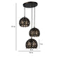 Black Iron Hanging Light - E27 holder - without Bulb - HL-2137-3LP