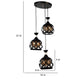 Black Iron Hanging Light - E27 holder - without Bulb - HL-2189-3LP