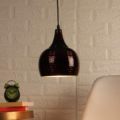 Raven Black Metal Hanging Light HL-555-1LP-CFL-HALO