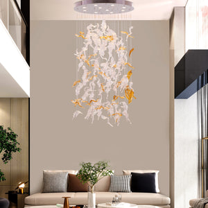 Aurelia Vista Grand – Luxury Double-Height Textured Crystal Chandelier