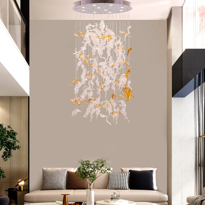 Aurelia Vista Grand – Luxury Double-Height Textured Crystal Chandelier