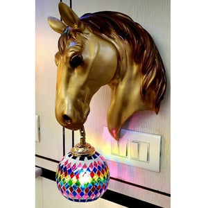 JS-LBR Horse (Antique) With Craft Glass Novelty Wall Lights