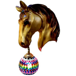 JS-LBR Horse (Antique) With Craft Glass Novelty Wall Lights