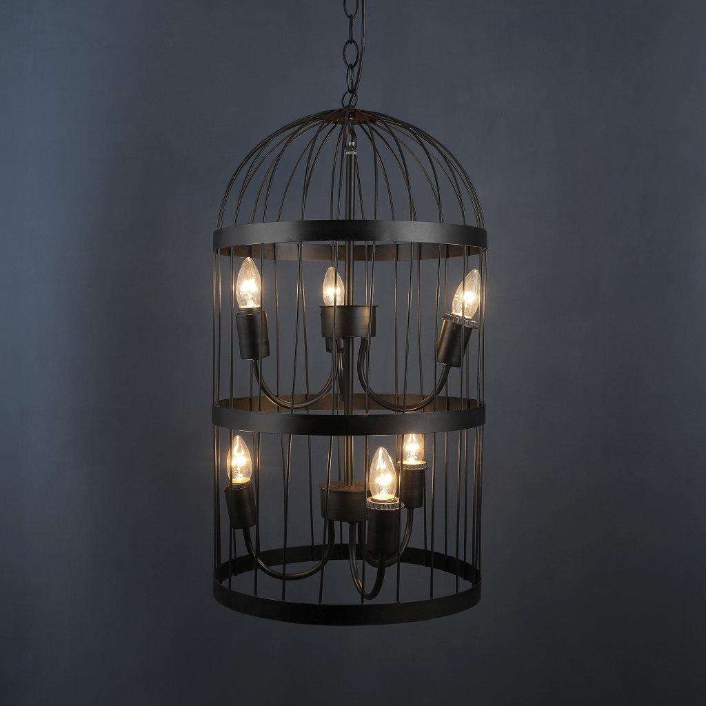 Black Metal Hanging Light - HP-6 - Included Bulb