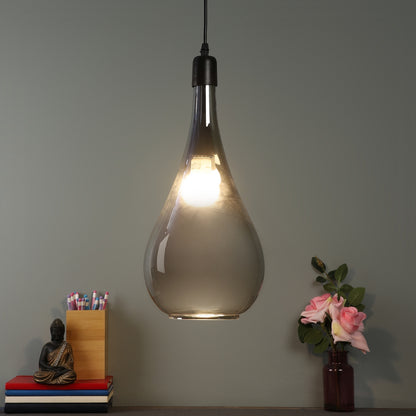 Black Metal Hanging Light - HW-01-1P-CH-CL - Included Bulb