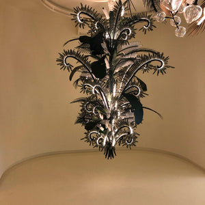 Black Fern Glass Bubble Chandelier – A Statement Piece for Double-Height Interiors