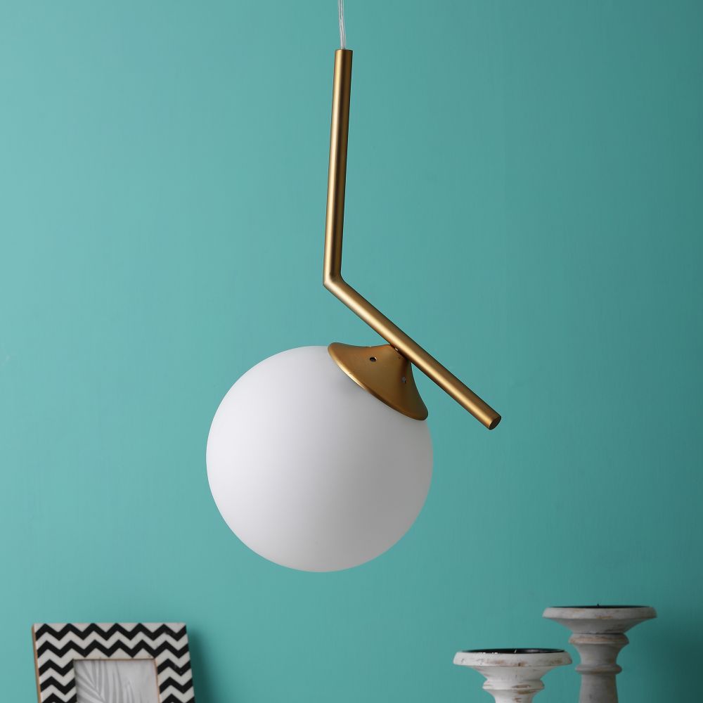 Gold Wall Light White Glass - M-50-HL - Included Bulb