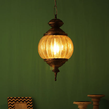 Antique Metal Wall Light Yellow Glass NO.136-HL