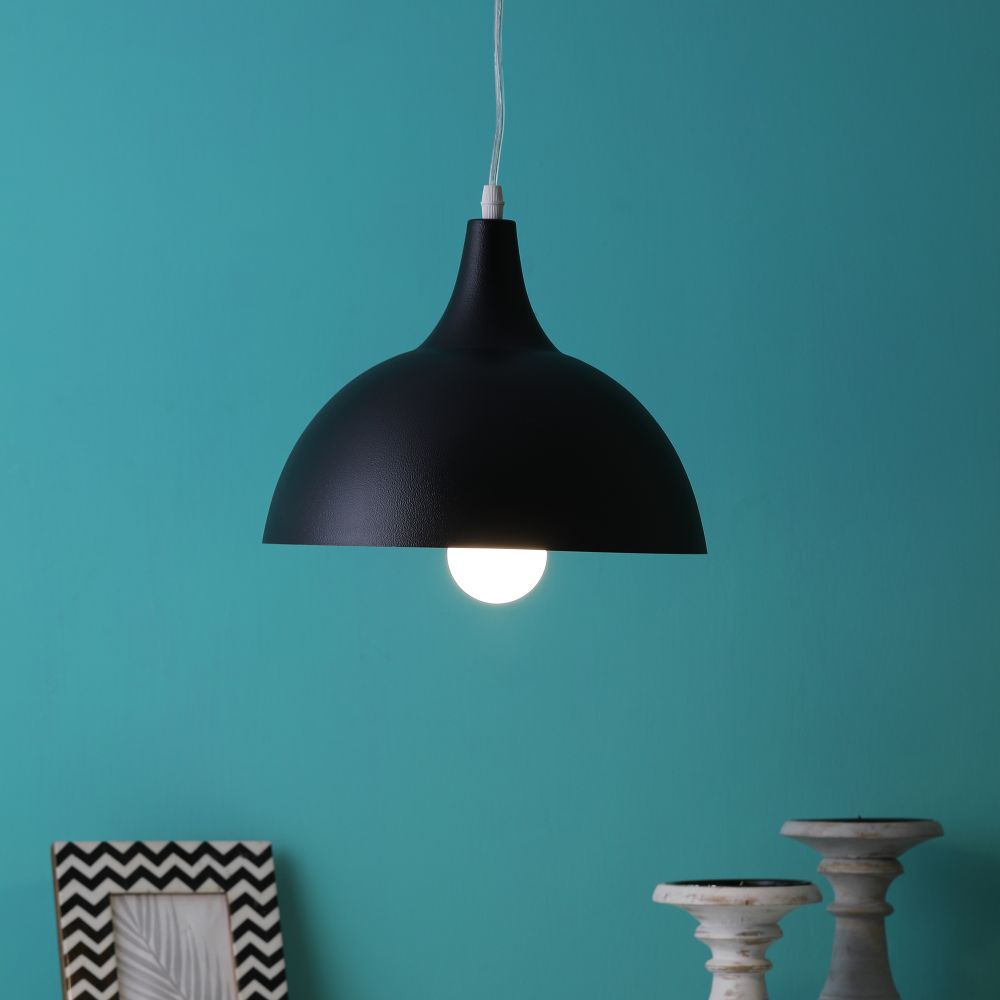 Black Metal Single Hanging Light - M-4-HL-BK-YE