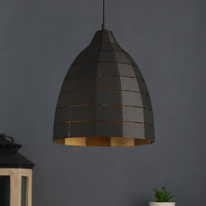 Black Metal Single Hanging Light - M-59-HL-BK-GD
