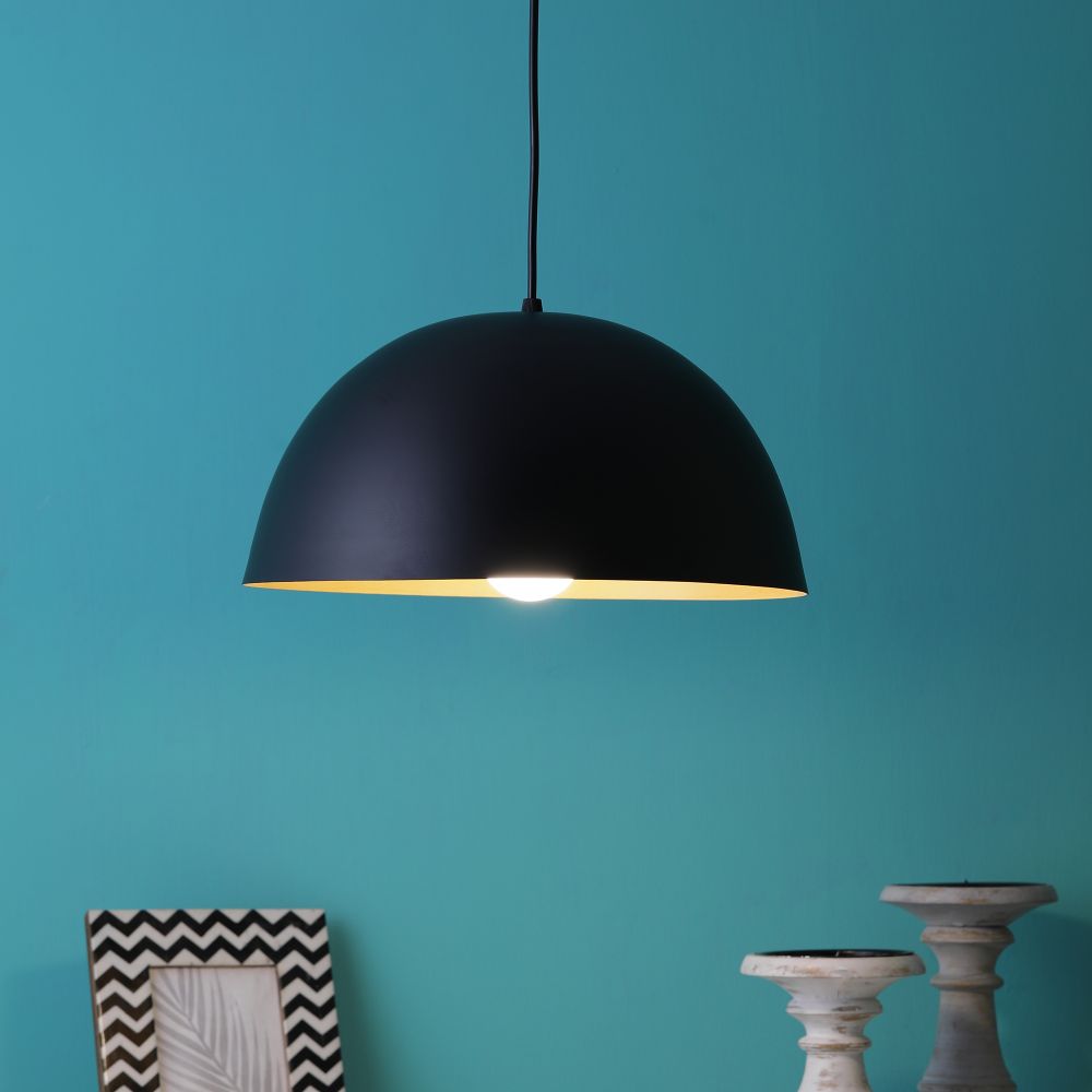 Balck Metal Single Hanging Light - GOLA-12-P5-BK-GD