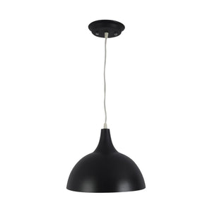 Black Metal Single Hanging Light - M-4-BK-WH-Small