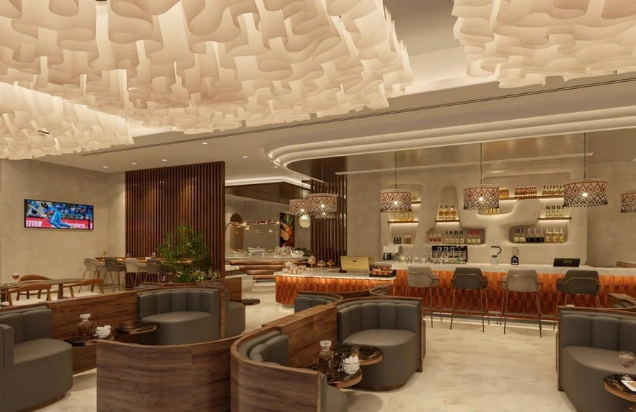 Premium Textile Ceiling Light Panel | Fire Resistant Architectural Ceiling System with LED Integration