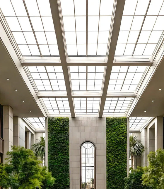 Sunroof Stretch Ceiling | Smart Tunable LED Skylight Ceiling with Wooden Frame Design