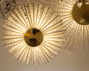 Ivory Aster Glass Bloom Chandelier – A Statement Piece for Grand Foyers