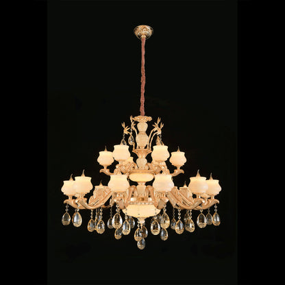 Jaquar Circinus 12+6 L chandelier with asfour almaaza crystal & gold finish