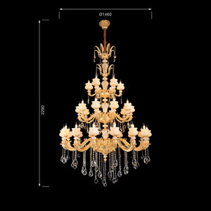 Jaquar Lantana chandelier 15+10+6 with asfour almaaza crystal &18k gold finish