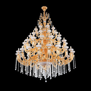 Jaquar Mensa 20+16+12+8 chandelier with Asfour Almaaza crystal & 24k gold finish
