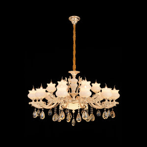 Jaquar Pegasus 12+6 chandelier with asfour almaaza crystal & gold finish