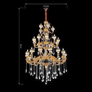 Jaquar Pictor chandelier 15+10+5 L with Asfour Almaaza crystal & sk gold finish