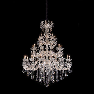 Jaquar Selene chandelier 5+10+15 L with asfour almaaza crystal & real silver finish