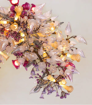Jewel Berry Glass Branch Chandelier – A Jewel-Toned Statement for Double-Height Interiors