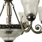 Antique Brass Metal Glass Chandelier JM-8827-6-3