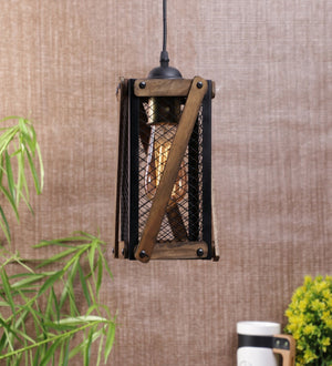 wodden Mex Box Hanging Light -Js-111-HL - Included Bulb