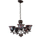 Brown Iron Chandelier - E27 holder - without Bulb - JS-1316-5LP