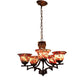 Brown Iron Chandelier - E27 holder - without Bulb - JS-1316-5LP