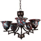 Brown Iron Chandelier - E27 holder - without Bulb - JS-1316-5LP