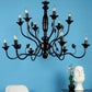 Black Iron Chandelier - E14 Holder - without Bulb - JS-1317-8-4LP