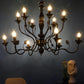 Black Iron Chandelier - E14 Holder - without Bulb - JS-1317-8-4LP