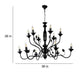 Black Iron Chandelier - E14 Holder - without Bulb - JS-1317-8-4LP