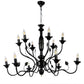 Black Iron Chandelier - E14 Holder - without Bulb - JS-1317-8-4LP