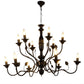 Black Iron Chandelier - E14 Holder - without Bulb - JS-1317-8-4LP