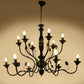 Black Iron Chandelier - E14 Holder - without Bulb - JS-1317-8-4LP