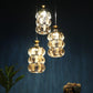 Tres Gold Iron Hanging Lights - Inbuilt LED - JS-213-3LP