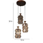 Tres Gold Iron Hanging Lights - Inbuilt LED - JS-213-3LP