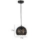 Black Iron Hanging Light - E27 holder - without Bulb - JS-2137-1LP