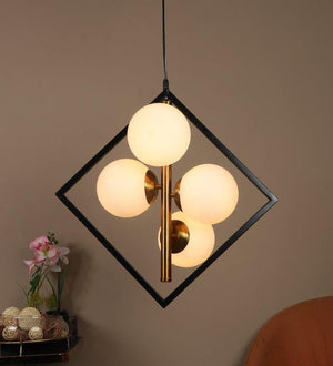 Eliante Necesita Black and Gold Iron Hanging Light - E27 holder - without Bulb - JS-4172-4LP