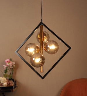 Eliante Tierra Black and Gold Iron Hanging Light - E27 holder - without Bulb - JS-4174-4LP