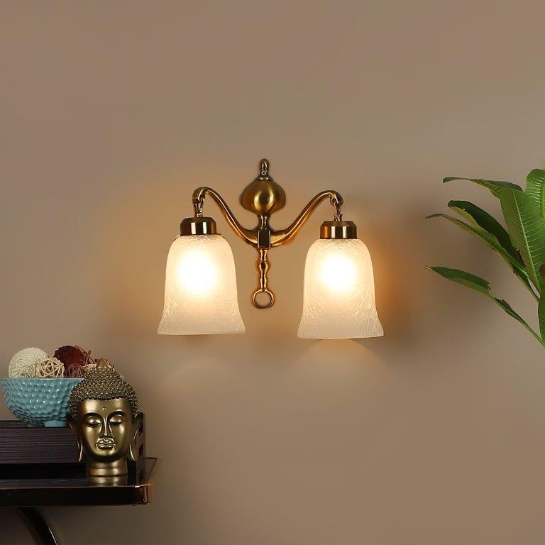 Samona Gold Aluminium Wall Light - E27 holder - without Bulb - JS-5123-2W