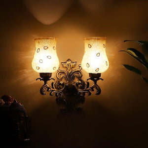 Matka Antique Gold Aluminium Wall Light - E27 holder - without Bulb - JS-5128-2W