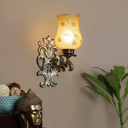 Matka Antique Gold Aluminium Wall Light - E27 holder - without Bulb - JS-5129-1W