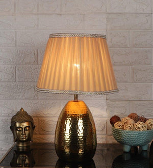 Eliante Habra Gold Iron Table lamp Cream Shade - E27 holder - without Bulb - JS-5223-TL