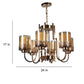 Kristi Gold Iron Chandeliers - E27 holder - without Bulb - JS-5353-6LP-S-307