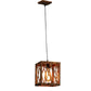 Cuadrado Brown Wood Hanging Lights - E27 holder - without Bulb - JS-5371-1LP