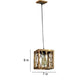 Cuadrado Brown Wood Hanging Lights - E27 holder - without Bulb - JS-5371-1LP